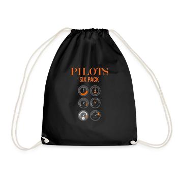 plane - Drawstring Bag - black - Front
