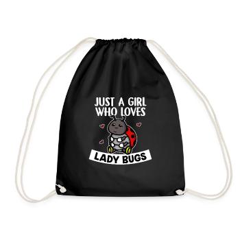 Just A Girl Who Loves Lady Bugs Lady Bug Costume - Drawstring Bag - black - Front