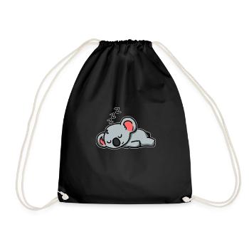 Mignon cadeau de koala dormant - Sac de sport léger - noir - Devant