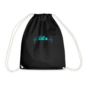 Roller coaster amusement park amusement park carousel - Drawstring Bag - black - Front