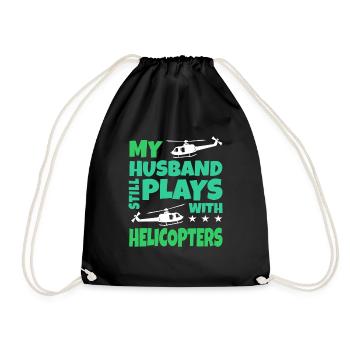 helicopter - Drawstring Bag - black - Front