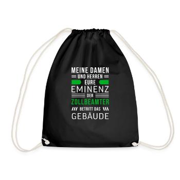 Zollbeamter Zoll Mitarbeiter Grenze Geschenk - Turnbeutel - Schwarz - Vorne