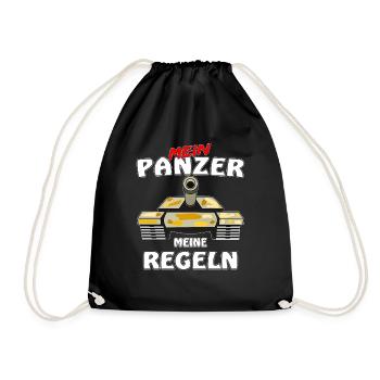 PANZER MEIN PANZER MEINE REGELN - Turnbeutel - Schwarz - Vorne