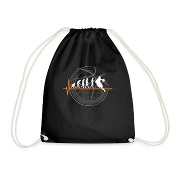 Basketball evolution basketball player - Drawstring Bag - black - Front