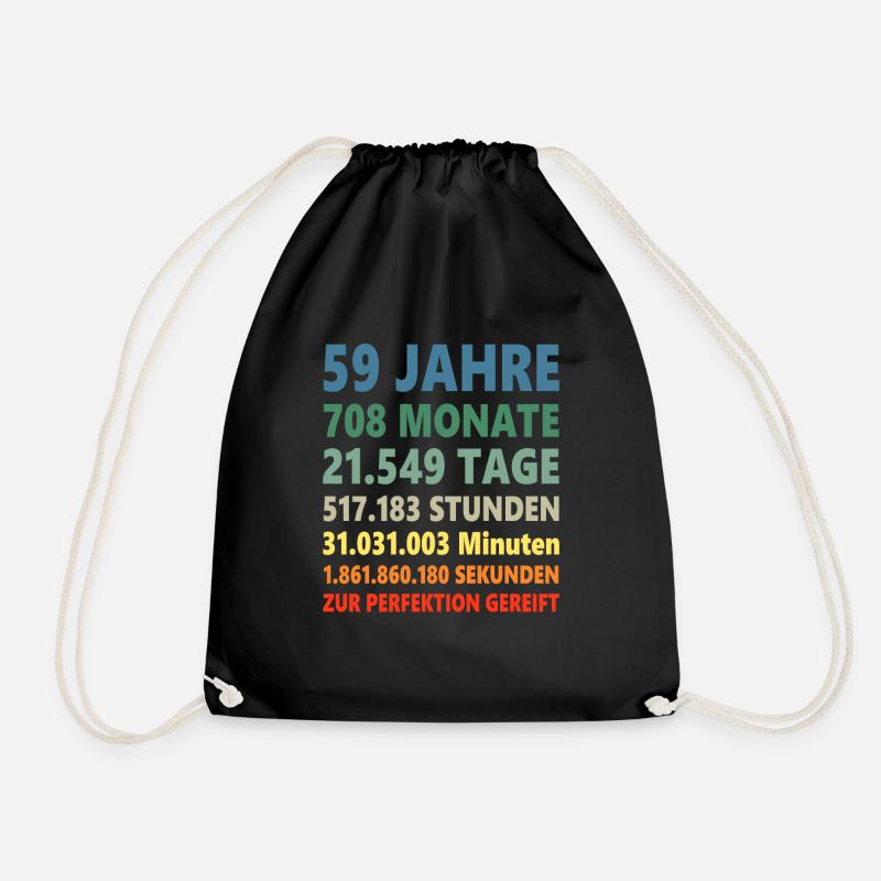 59ter Geburtstag 59 Jahre Geschenk - Turnbeutel - Schwarz
