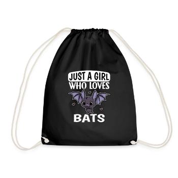 Just A Girl Who Loves Bats Fledermaus Kostüm - Turnbeutel - Schwarz - Vorne