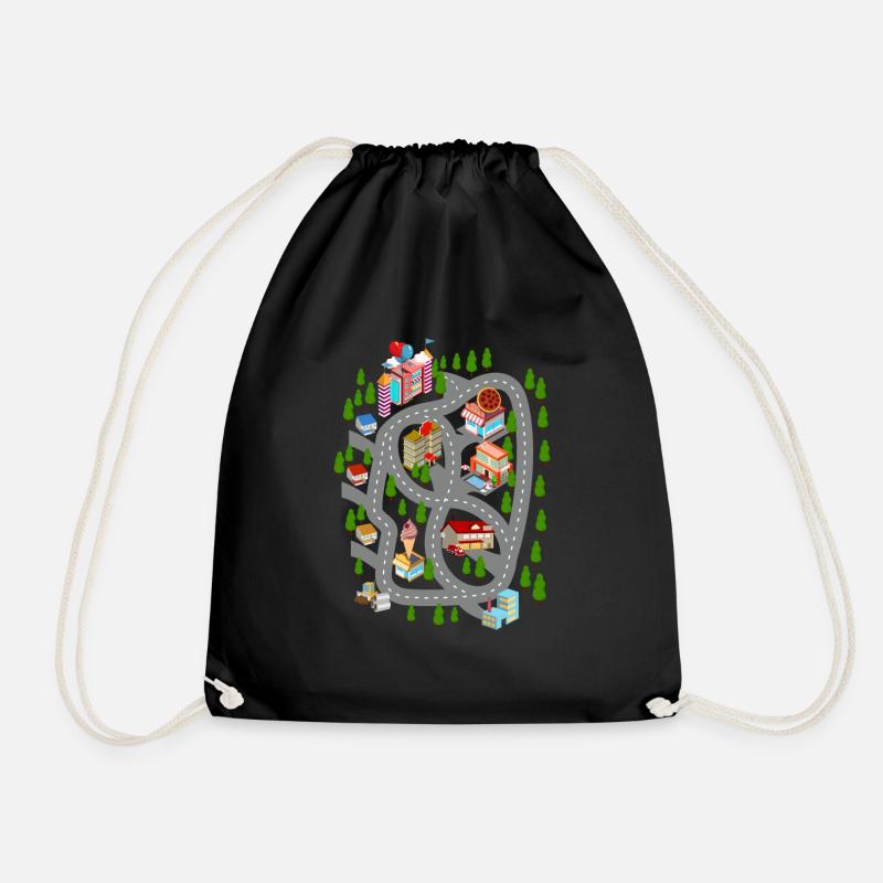 Car Play Mat Dad Day Gift - Drawstring Bag - black