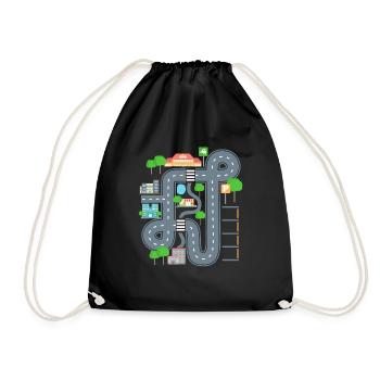 Car Play Mat Shirt for Dad - Drawstring Bag - black - Front