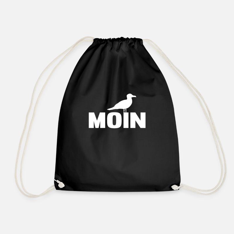 Moin Möwe Möve Nordeutschland Vogel Küste Geschenk - Turnbeutel - Schwarz