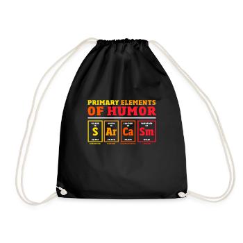 Sarcasm Primary Elements Of Humor Science - Drawstring Bag - black - Front