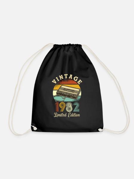 Vintage 1982 - Drawstring Bag - black