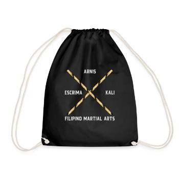 Arnis Escrima Kali Kampfkunst Selbstverteidigung - Turnbeutel - Schwarz - Vorne