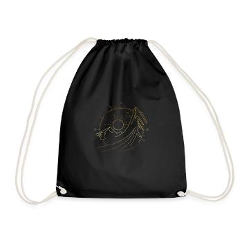 Hiking alps mountains - Drawstring Bag - black - Front