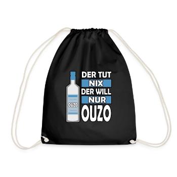 Der tut nix der will nur Ouzo Grieche Griechenland - Turnbeutel - Schwarz - Vorne