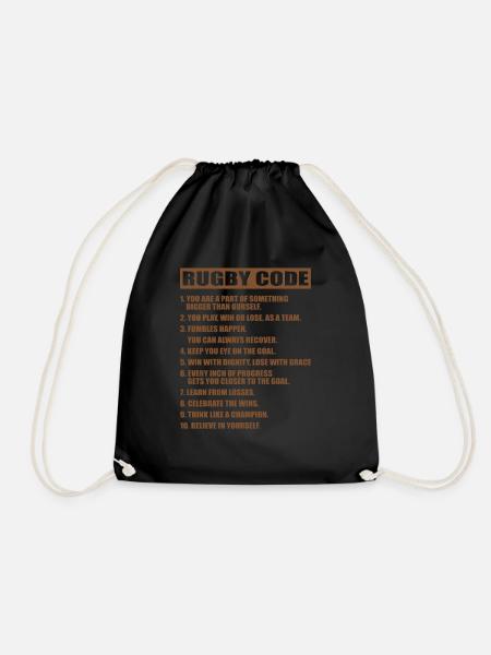 RUGBY CODE - Drawstring Bag - black