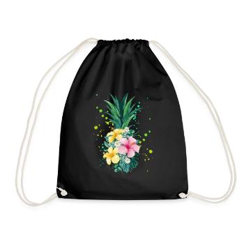 Vacances d'art d'ananas à fleurs d'Hawaï - Sac de sport léger - noir - Devant