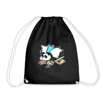 Panda Week-end parfait Cadeau de joueur drôle - Sac de sport léger - noir - Devant