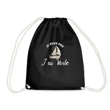 Je Peux Pas J Ai Voile Idée cadeau voilier - Sac de sport léger - noir - Devant