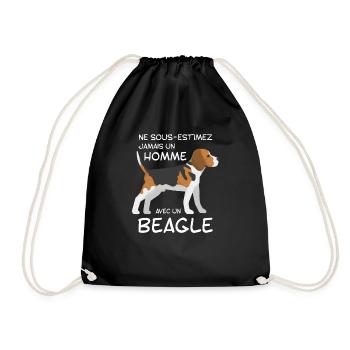 Ne Sous estimez Jamais Un Homme Avec Un Beagle - Sac de sport léger - noir - Devant