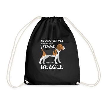 Ne sous Estimez jamais Une femme avec Un Beagle - Sac de sport léger - noir - Devant