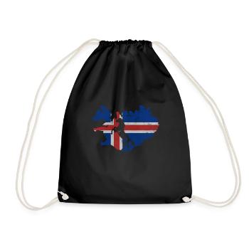 Cheval islandais, drapeau islandais, contour de l'Islande - Sac de sport léger - noir - Devant