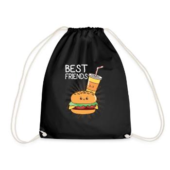 Burger hamburger - Drawstring Bag - black - Front