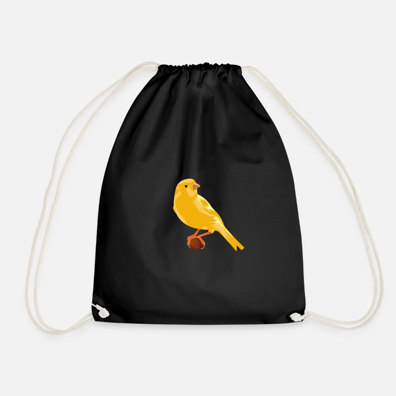 Kanarienvogel auf Zweig - Turnbeutel - Schwarz