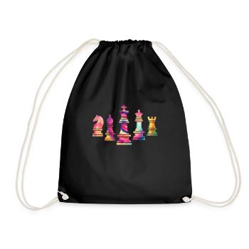 Chess king - Drawstring Bag - black - Front