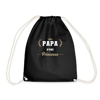 Papa d une Princesse Cadeau Père et Fille - Sac de sport léger - noir - Devant