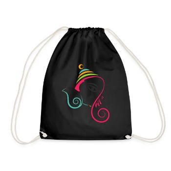 Ganesh Chaturthi - Drawstring Bag - black - Front