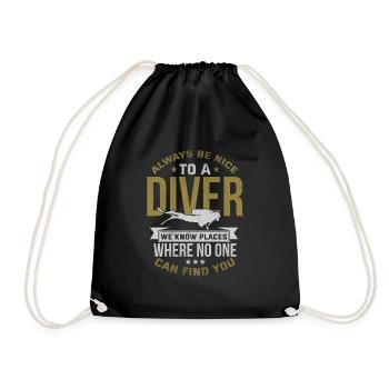 Cadeau d'apnée de plongée sous-marine - Sac de sport léger - noir - Devant