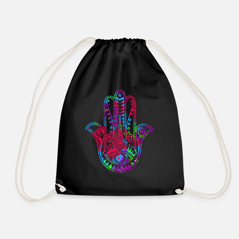 Hamsa Hand der Fatima - Turnbeutel - Schwarz