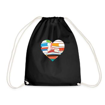 book - Drawstring Bag - black - Front