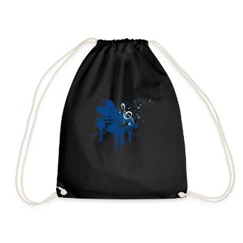 Piano Instrument - Drawstring Bag - black - Front