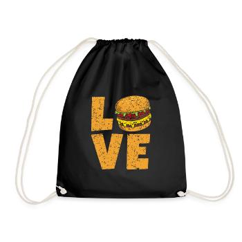 Burger hamburger - Drawstring Bag - black - Front