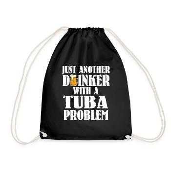 Tuba Orchester Bier Lustig Musik Musiker Geschenk - Turnbeutel - Schwarz - Vorne