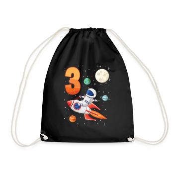 Astronaute 3ème anniversaire de l'espace extra-atmosphérique cadeau de 3 ans - Sac de sport léger - noir - Devant