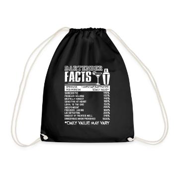 Bartender Bartender Facts - Drawstring Bag - black - Front