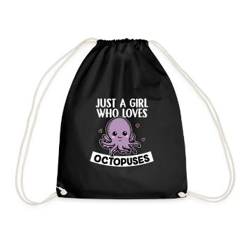 Just A Girl Who Loves Octopuses Cute Costume - Drawstring Bag - black - Front