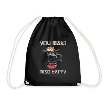 Sushi japon cuisine asiatique nourriture riz cadeau - Sac de sport léger - noir - Devant