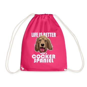 La vie est meilleure avec un cocker - Sac de sport léger - fuchsia - Devant