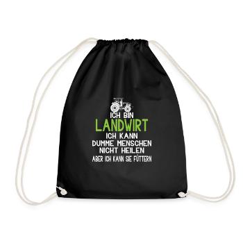Landwirt Bauer Bauernhof Traktor - Turnbeutel - Schwarz - Vorne