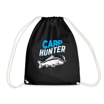 Carp Hunter Angler Angeln Angelrute Geschenk - Turnbeutel - Schwarz - Vorne