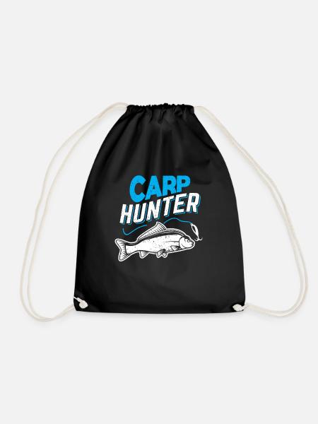 Carp Hunter Angler Angeln Angelrute Geschenk - Turnbeutel - Schwarz