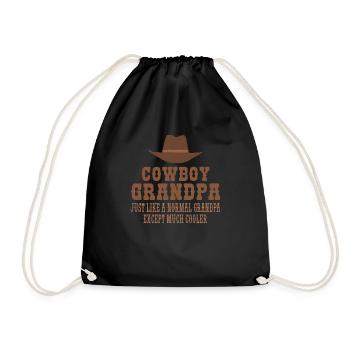 Cowboy Grandpa Funny - Drawstring Bag - black - Front
