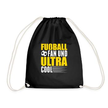 Fußball Ulatra Cool Jungen Fan Geschenk Kinder - Turnbeutel - Schwarz - Vorne
