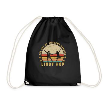 Lindy Hop Vintage Design für deine Tanzlehrerin - Turnbeutel - Schwarz - Vorne
