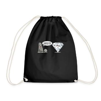 Geologist Gift Geology Diamond Stone Opal Fan - Drawstring Bag - black - Front