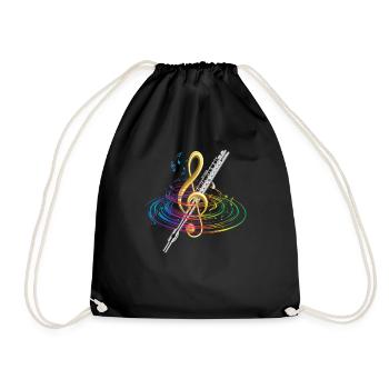 Musique classique de flûte - Sac de sport léger - noir - Devant