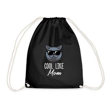 Cool comme maman, maman drôle de chat British Shorthair - Sac de sport léger - noir - Devant